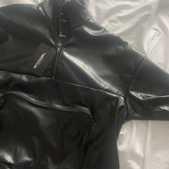 Leather over sized zip up jacket - Picture 3 of 4